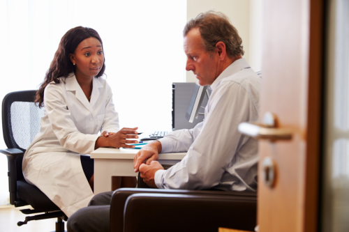 patient consulting a doctor