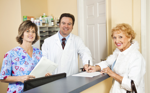 doctors and elderly senior